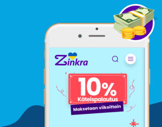 Hyödynnä 10% Cashback